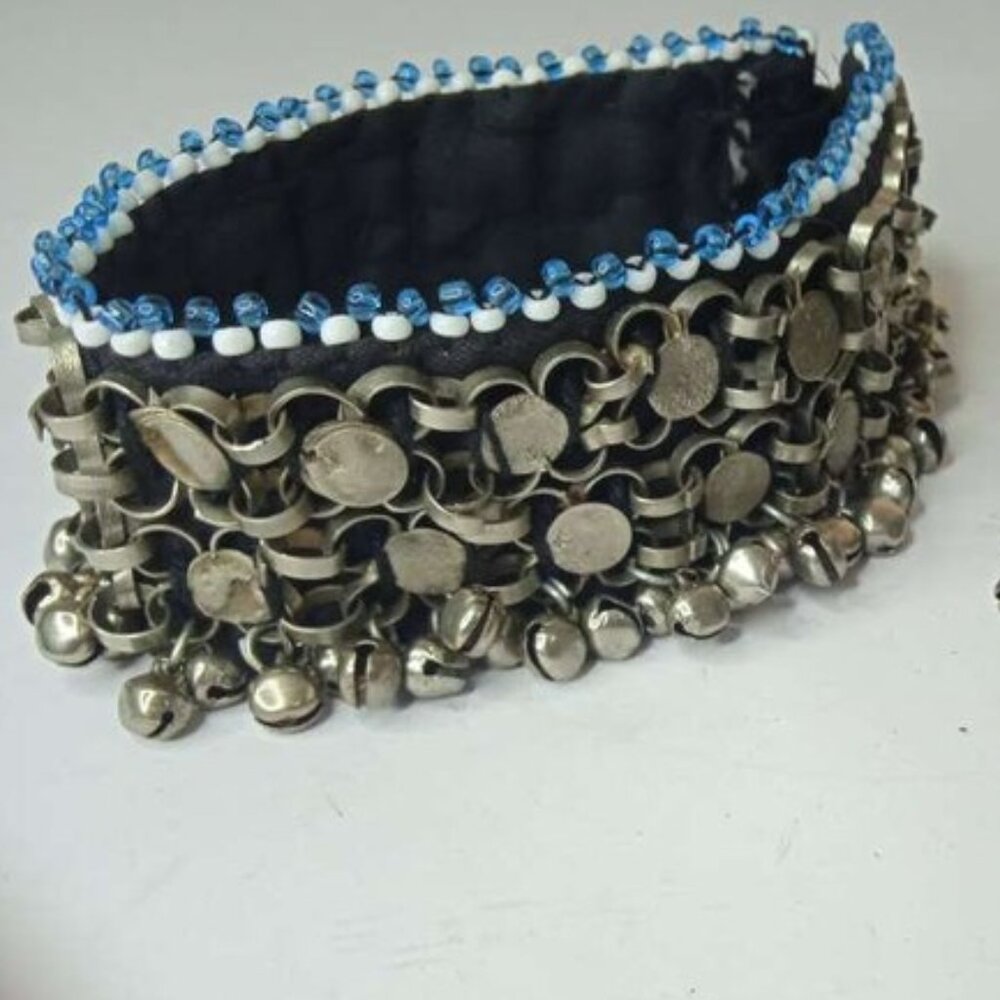 Afghan Kuchi Anklet Pair: Handmade Tribal Silver Bells Body Jewelry